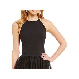 Belle Badgley Mischka Nora Crepe Copped Top